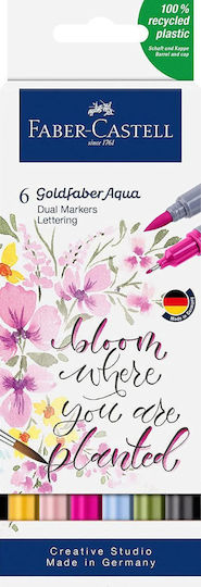 Faber-Castell Goldfaber Aqua Lettering Zeichenmarker 0.6mm Mehrfarbig 6Stück