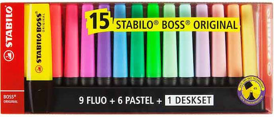 Stabilo Boss Deskset Highlighters 5mm Multicolour 15pcs