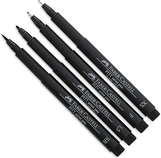 Faber-Castell Pitt Artist Design Markers 1.5mm Black 4pcs