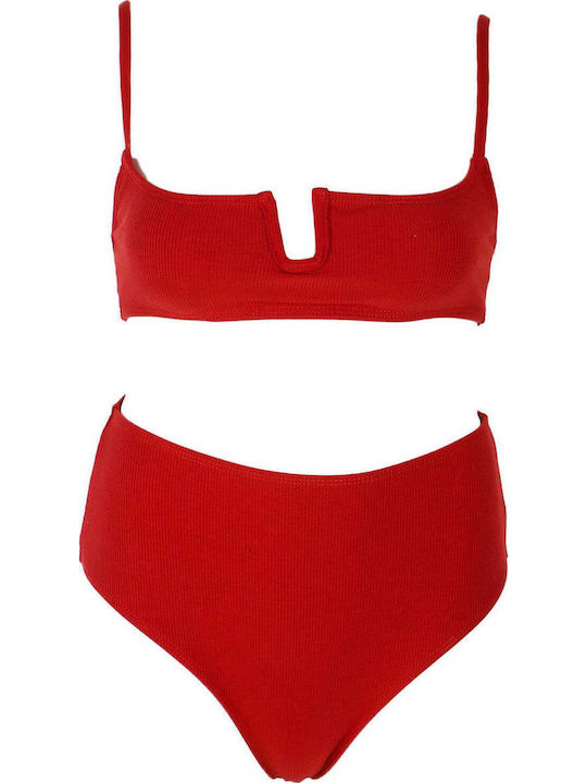 Gigi Set Bikini Μπουστάκι & Brazil Ψηλόμεσο Μπορντό