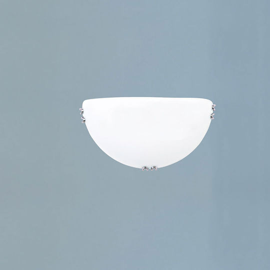 Eurolamp Paros Κλασικό Φωτιστικό Τοίχου με Ντουί E27 Λευκό 30x9εκ.