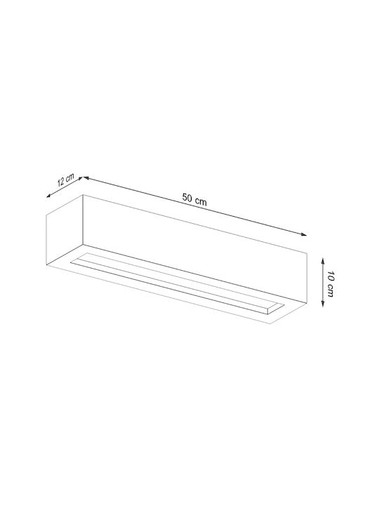 Sollux Vega Осветително тяло За стена Сив 50x18x18см.