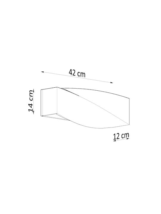 Sollux Sigma Осветително тяло За стена Сив 42x12x14см.