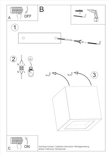 Sollux Leo Modern Lamp Wall with Socket G9 Gray 12x16x16cm