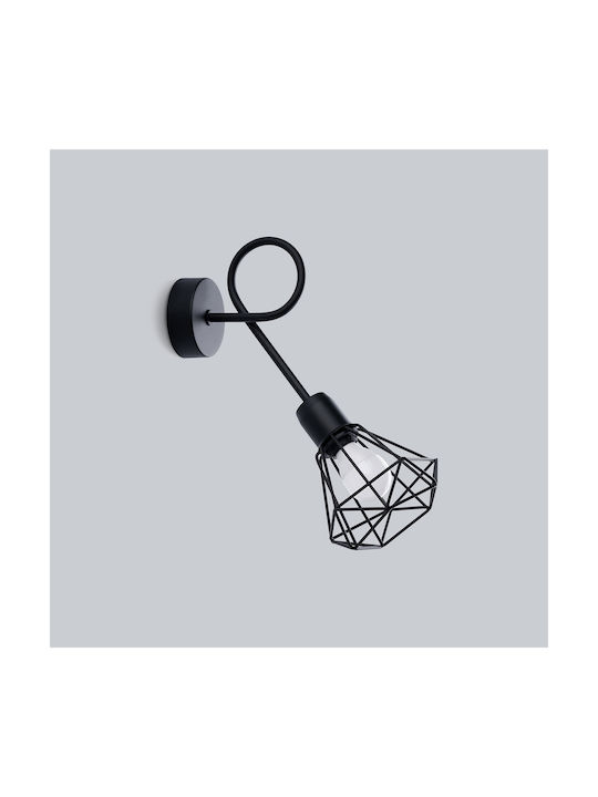 Sollux Artemis Modern Lamp Wall with Socket E14 Black 25x14x14cm