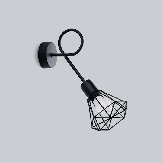 Sollux Artemis Modern Lamp Wall with Socket E14 Black 25x14x14cm