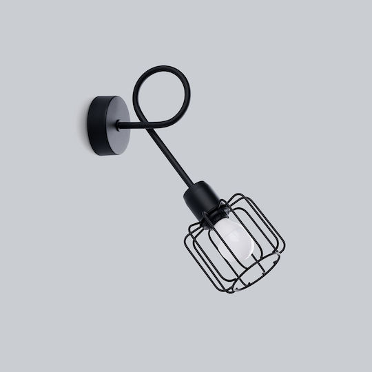 Sollux Beluci Modern Lamp Wall with Socket E14 Black 28x14x14cm