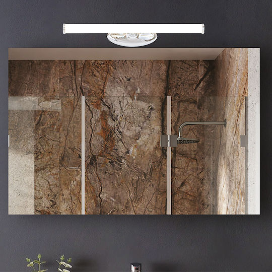 Eurolamp Modern Bathroom/Panel Wall Lamp with Integrated LED and Natural White Light Silver 40x13x6cm