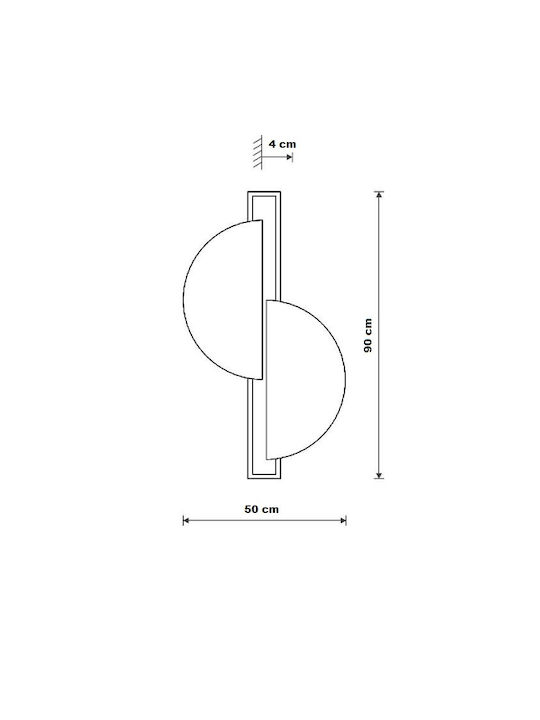Nowodvorski Sunrise Modern Lamp Wall with Integrated LED and Warm White Light Brown 50x50x4cm