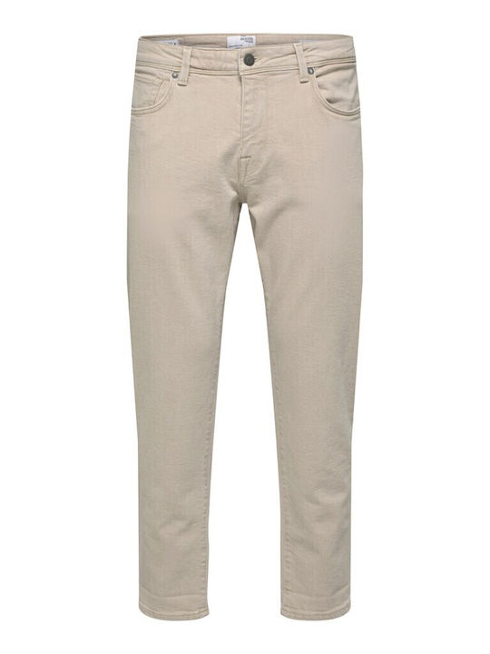 Selected Men's Trousers in Relaxed Fit Beige 16082700