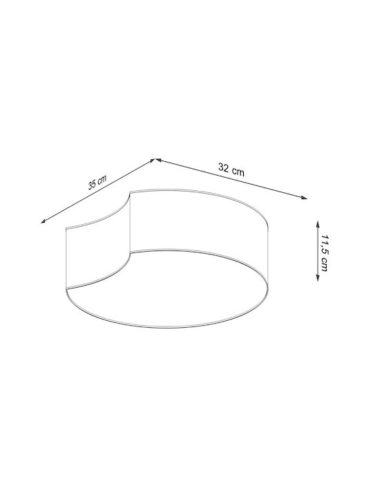 Sollux Circle Modernă De plastic Plafonieră de tavan cu Dulie E27 35buc Alb