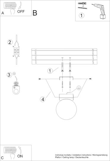Sollux Deckenleuchte 23cm Weiß mit Fassung G9