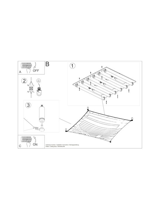 Sollux Luna 4 Plafonieră de Tavan 65buc Albă cu LED Integrat