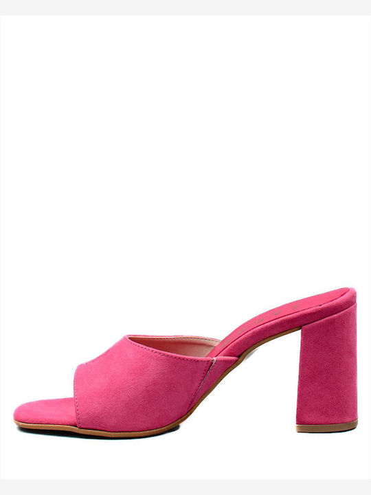 Zakro Collection Chunky Heel Mules Fuchsia 0009M