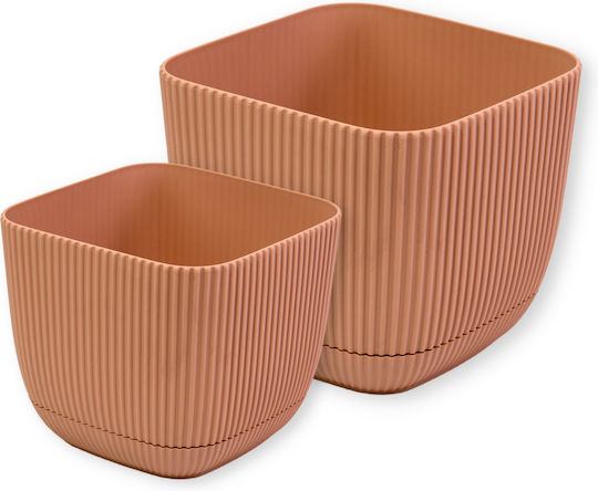 Viosarp Coral Plastic Flower Pot Beige 15x15x13cm