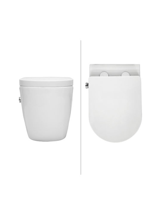 ECD Germany Λεκάνη Κρεμαστή με Κάλυμμα Duroplast και Μπιντέ Λευκή