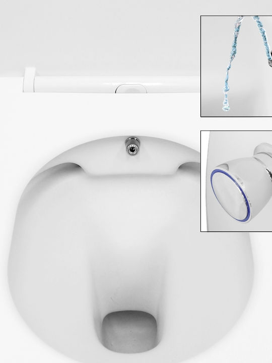 ECD Germany Λεκάνη Κρεμαστή με Κάλυμμα Duroplast και Μπιντέ Λευκή