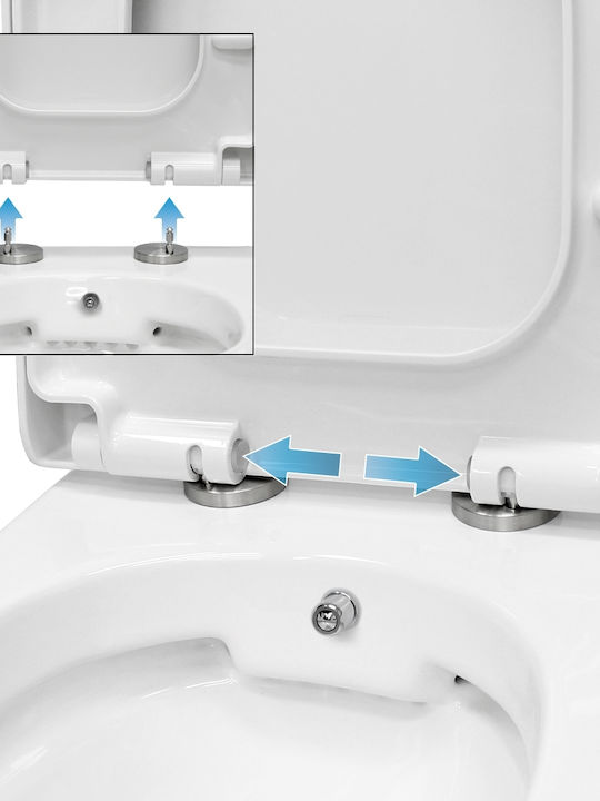 ECD Germany Toaletă montată pe perete cu Capac Duroplast și Bideu Albă