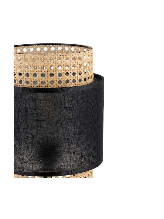 TK Lighting Boho Stoff Tischlampe für Fassung E27 mit Weiß Schirm und Basis
