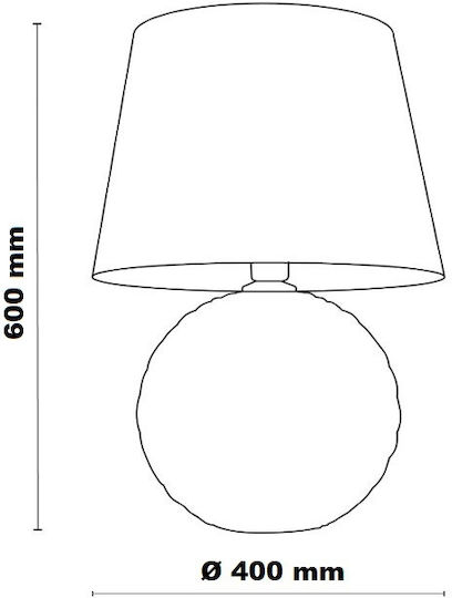 TK Lighting Santana Стъклена Настолна лампа за Цокъл E27 с Бежов Абажур и Основа