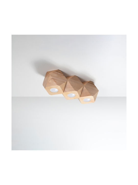 Sollux Woody Triple Spot with Socket GU10 in Brown Color