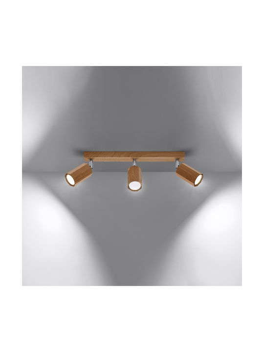 Sollux Zeke Dreifach Spot mit Fassung GU10 in Braun Farbe