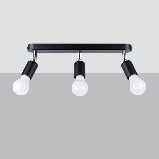 Sollux Triple Spot with Socket E27 in Black Color
