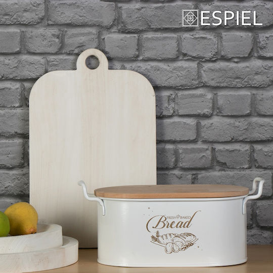 Espiel Ψωμιέρα με Καπάκι Μεταλλική 39.5x20x16cm