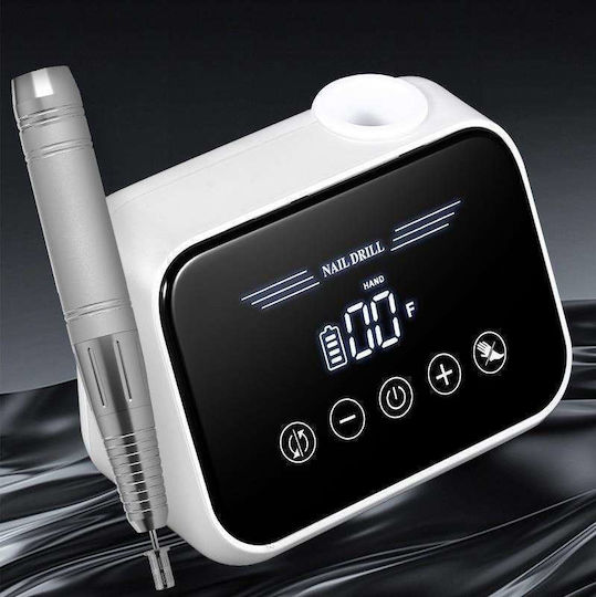 BQ-102 Тренажор за нокти На батерия 50W Бял с педал с 35000 оборота в минута