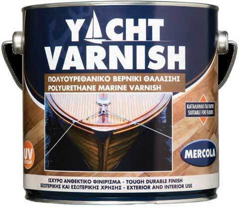Mercola Yacht Varnish Βερνίκι Εμποτισμού Πολυουρεθάνης Διαλύτου Άχρωμο Γυαλιστερό 750ml
