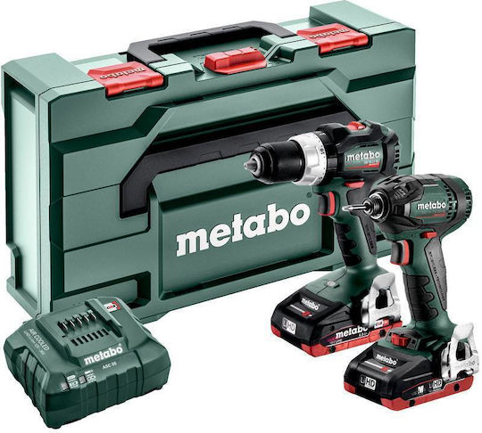 Metabo Combo 2.1.8 18V SB 18 & SSD 18 LTX 200 Σετ Δραπανοκατσάβιδο & Παλμικό Κατσαβίδι 18V με 2 Μπαταρίες 2Ah και Θήκη