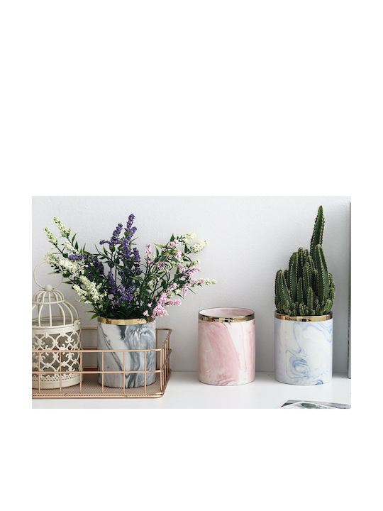 Keskor Planter Ceramic Rose Gold with Stand 8.5x8.5x12.5cm.