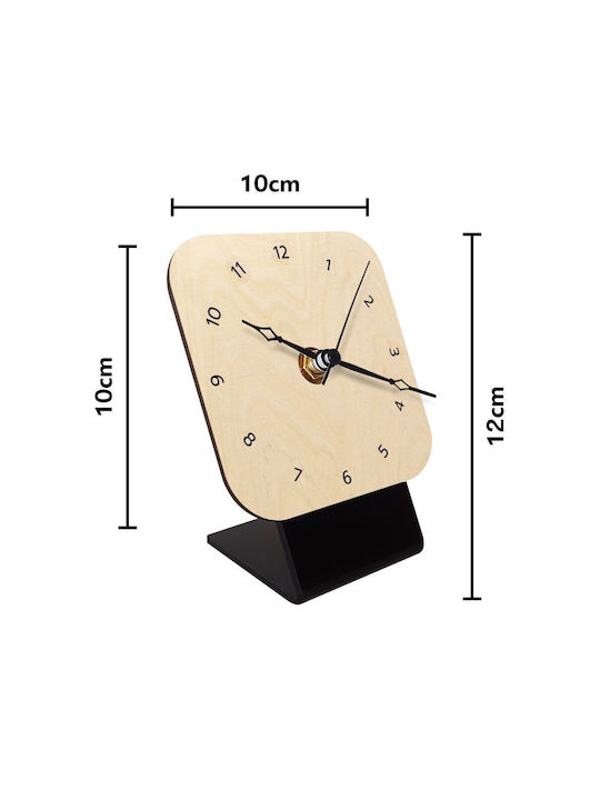 Koupakoupa Επιτραπέζιο Ρολόι KP_15778_CLOCK-DESK-SQUARE-WOOD