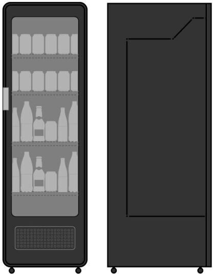 Klimaitalia Illumia 630 BLK Getränkekühlschrank Subzero 550Es Einzeltürig H214xB67xT83cm ILLUMIA 630 BLK