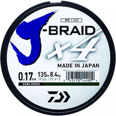 Daiwa J-Braid Fishing Filament 135m / 0.07mm / 2.6kg