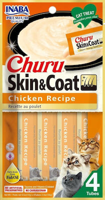 Inaba Churu Cat Skin & Coat Snack Treats with Chicken for Adult Cats 56gr IN672