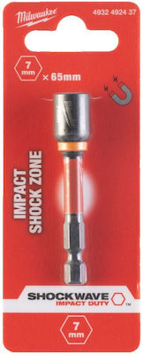 Milwaukee Magnetisch Nuss Sechskant mit Vierkant-Antrieb HEX Durchmesser 7mm 1Stück