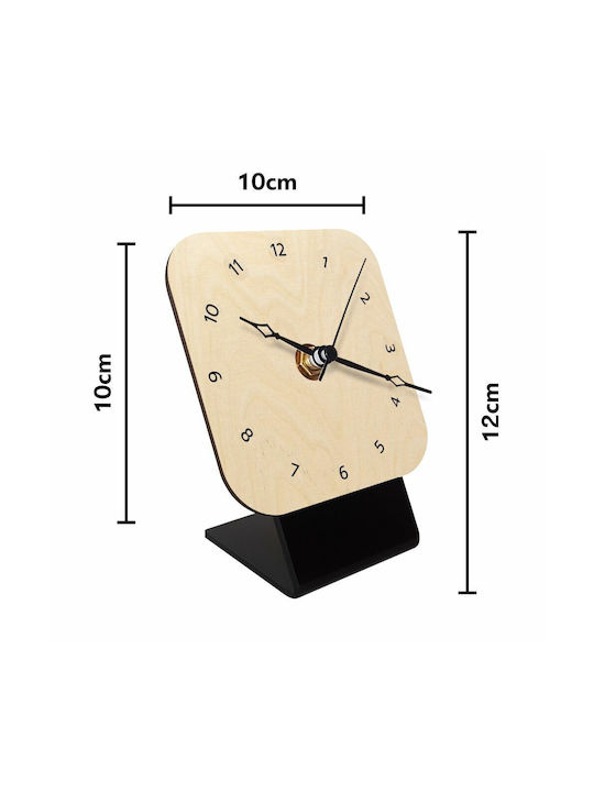 Tischuhr KP_7089_CLOCK-DESK-SQUARE-WOOD