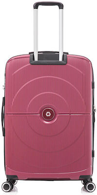 RCM 140 Large Travel Suitcase Hard Bordeaux with 4 Wheels Height 75cm