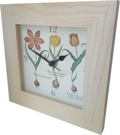 Etoile Wanduhr Hölzernes Beige Ø24cm