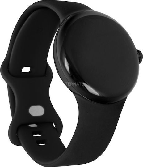 Google Pixel Watch LTE Stainless Steel 41mm with eSIM and Heart Rate Monitor (Matte Black case/Obsidian Active band)
