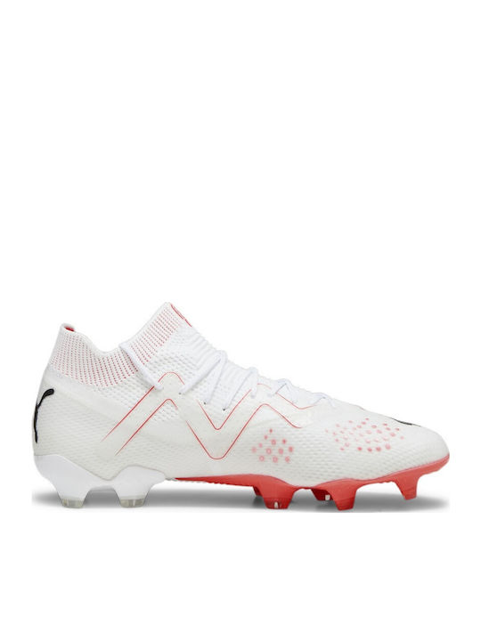 PUMA Future Ultimate Football Shoes with Cleats White / Black / Fire Orchid
