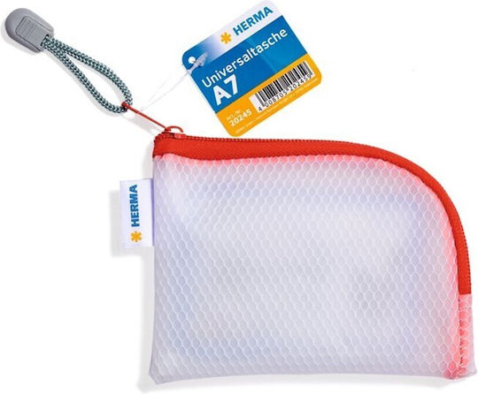 Herma Folder with Zipper for Paper A7 Red