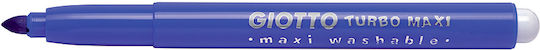 Giotto Turbo Maxi Dark Blue Washable Drawing Markers 5mm Thick Set 12pcs
