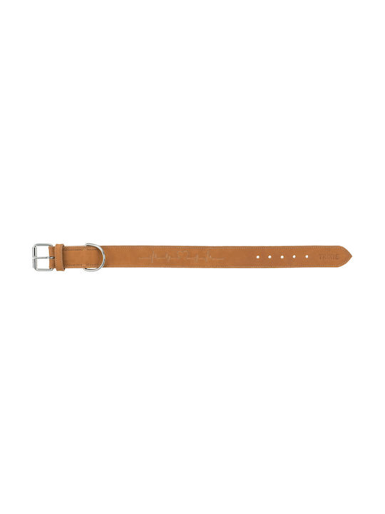 Trixie Cardiogram Dog Collar Leather in Brown color Large / XLarge