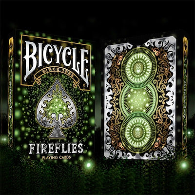 Bicycle Fireflies Spielkarten Schwarz in Kunststoffbox