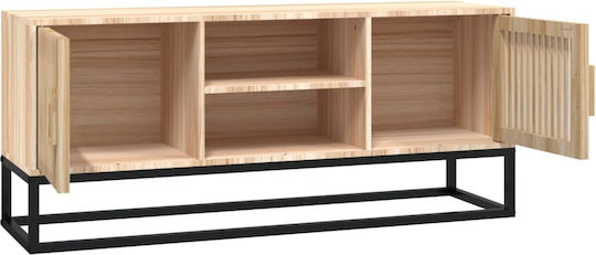 TV Stand Made of Metal & Wood Beige L105xD30xH45cm