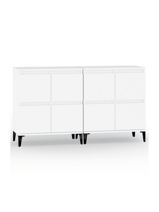 Sideboard made of Wood & Metal White 60x35x70cm