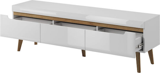 TV-Ständer Nordi Weiß / Higloss Weiß / Riviera M160xP40xH50cm