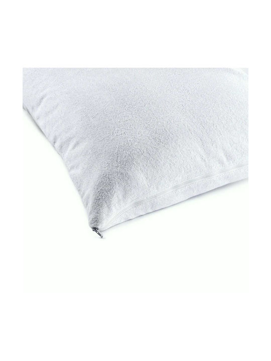 Cotton Linen Σετ Μαξιλαροθήκες Αδιάβροχες με Φάσα Λευκό 50x70εκ.